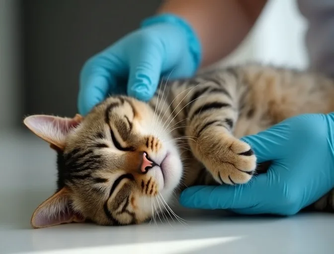 Specialist carefully handling a deceased cat with dignity in Merlynston